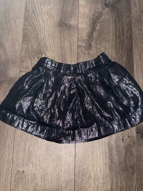 GAP Black Metallic Iridescent Skater Skirt